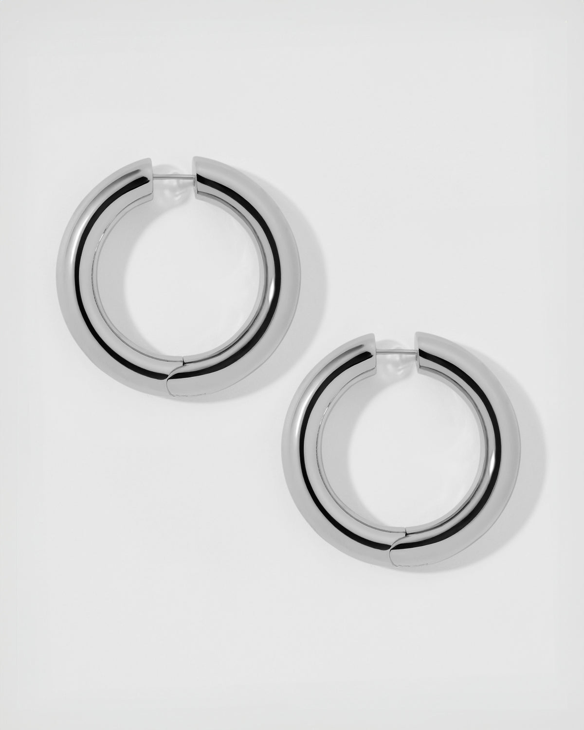 1" Samira Hinged Mini Hoops earring - alternate angle | gold small hoop earrings