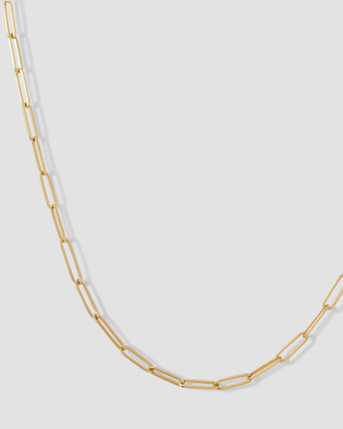 Large Long Link Chain in 14K Yellow Gold necklace - front view | 18k gold chain