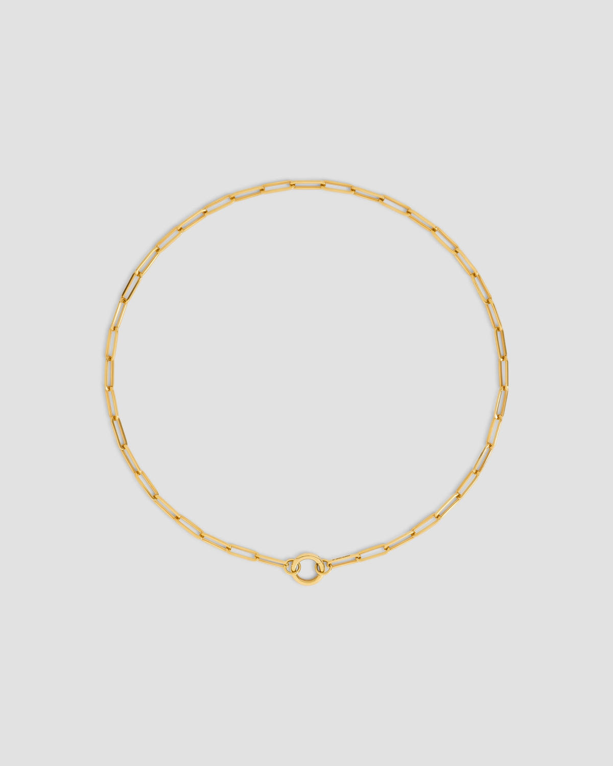Long Link Chain with Circle Push Clasp