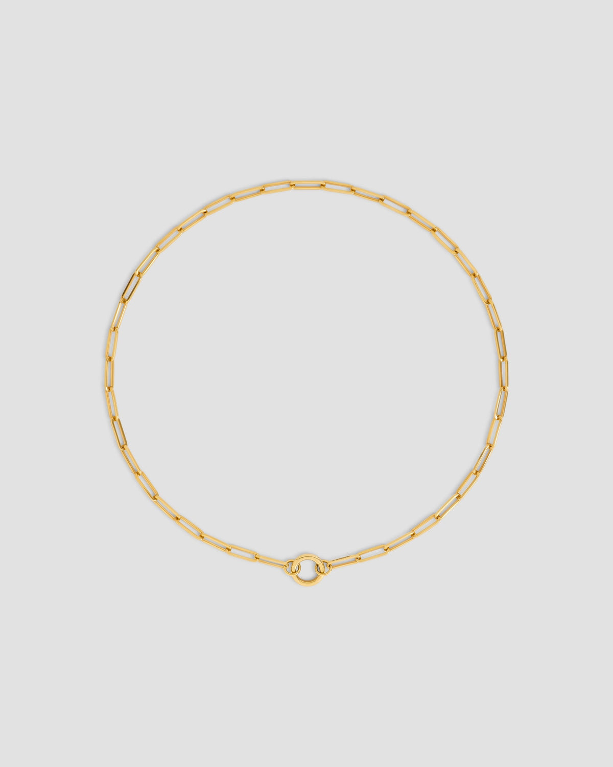 Long Link Chain with Circle Push Clasp