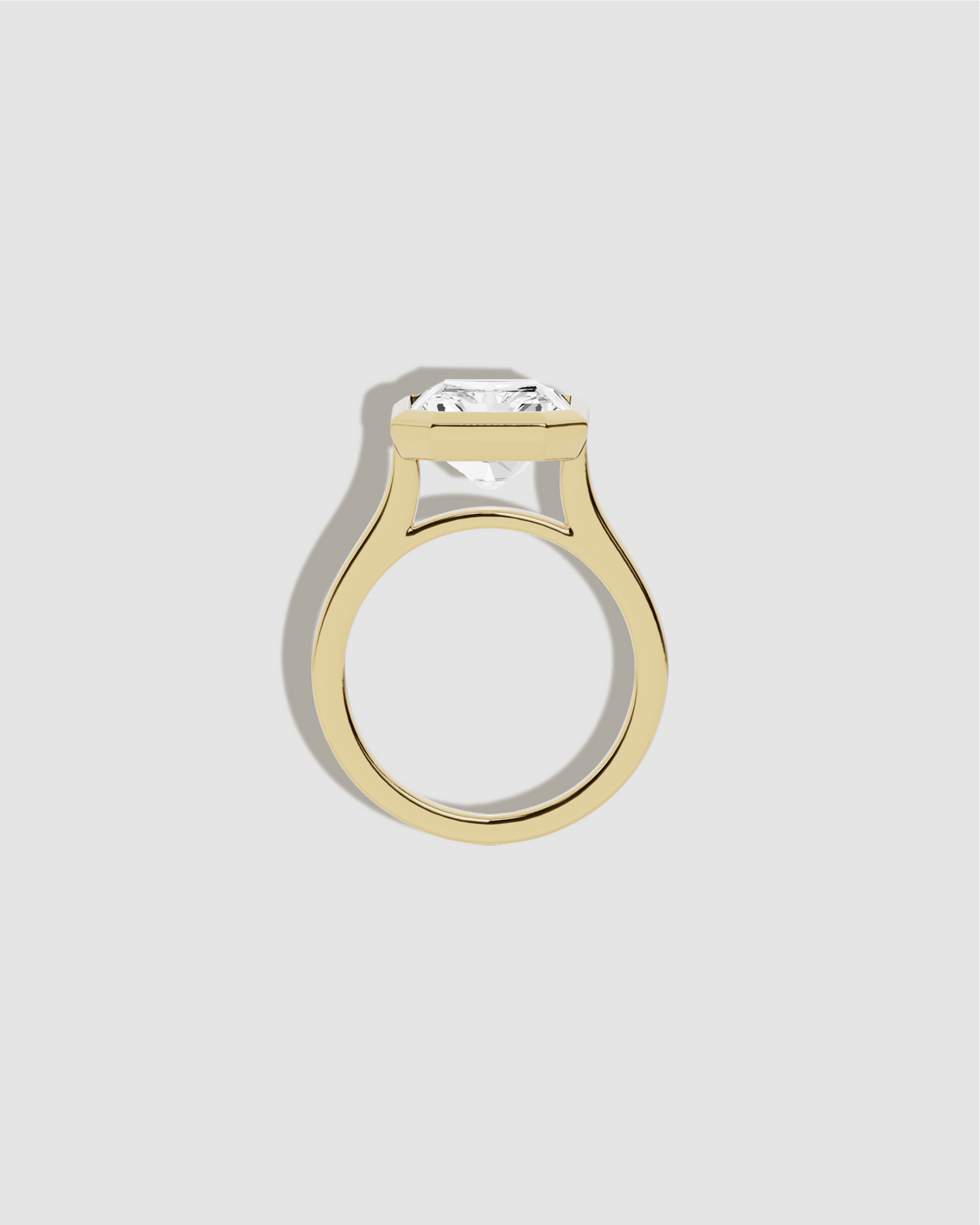 JF Lab - Radiant Cut Anniversary Ring 18K gold ring - front view | lab grown diamond jewelry