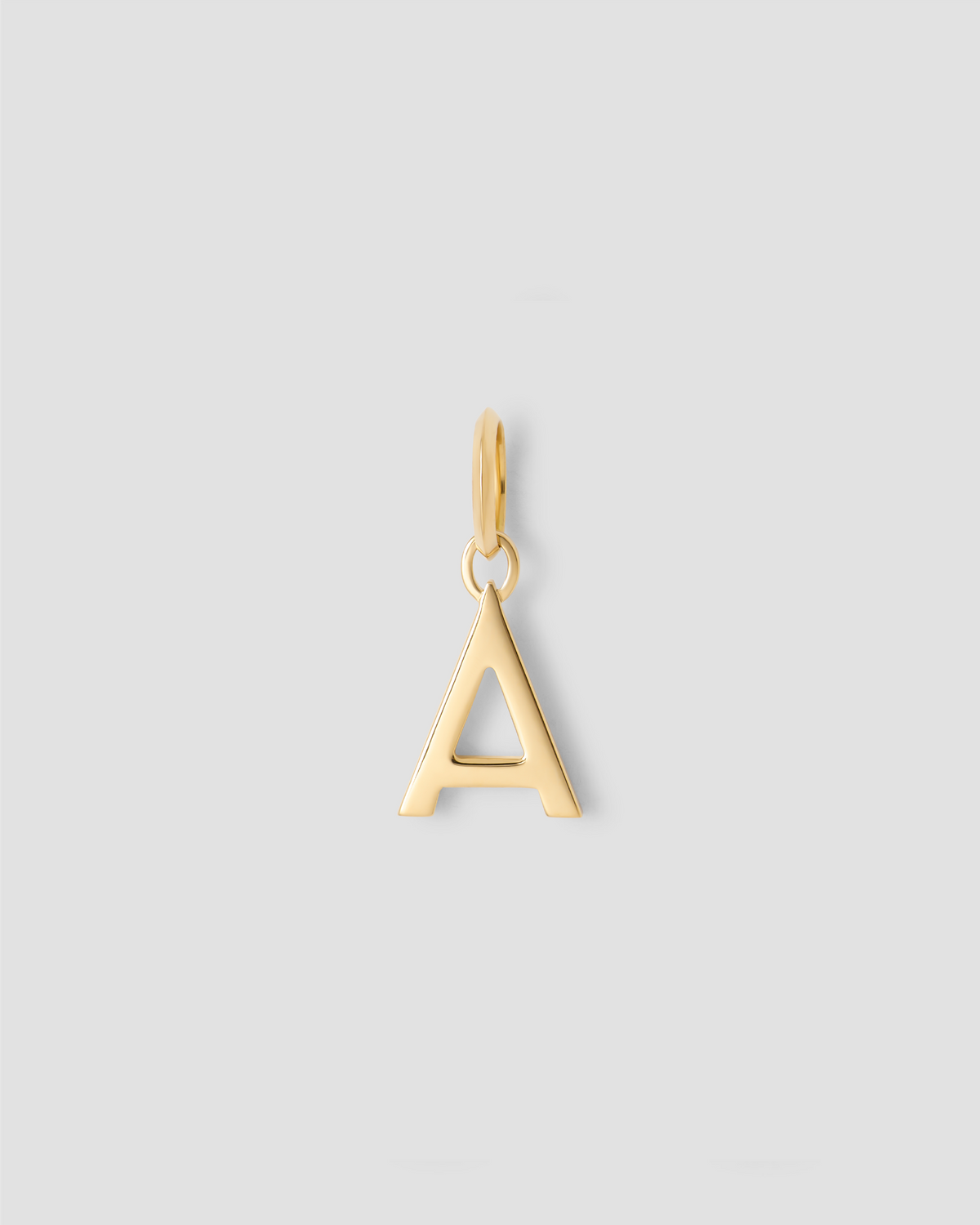 Minimal Block Letter Charm in 14K Yellow gold charm - alternate angle | custom charm necklace