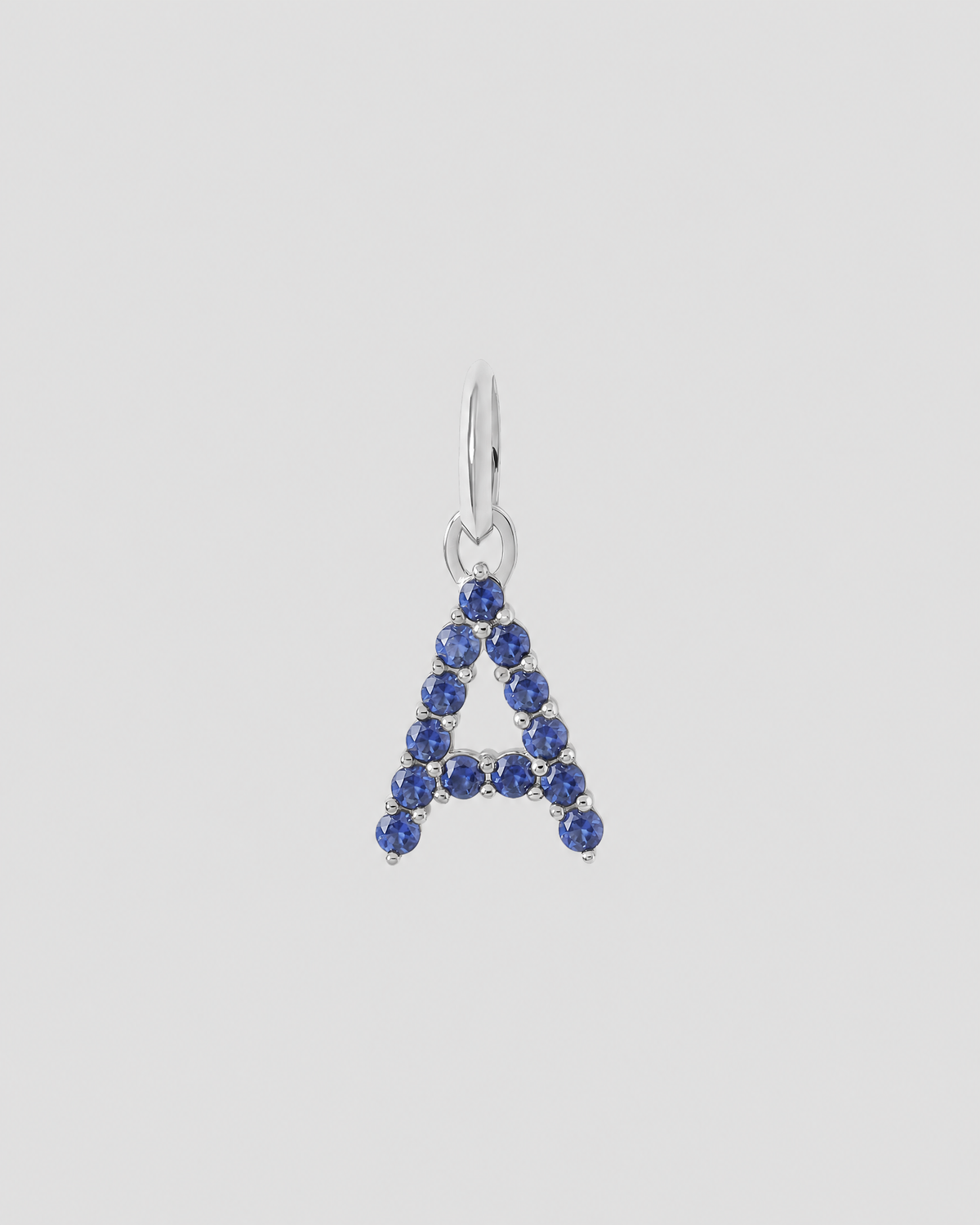 Medium Floating Sapphire Minimal Block Letter