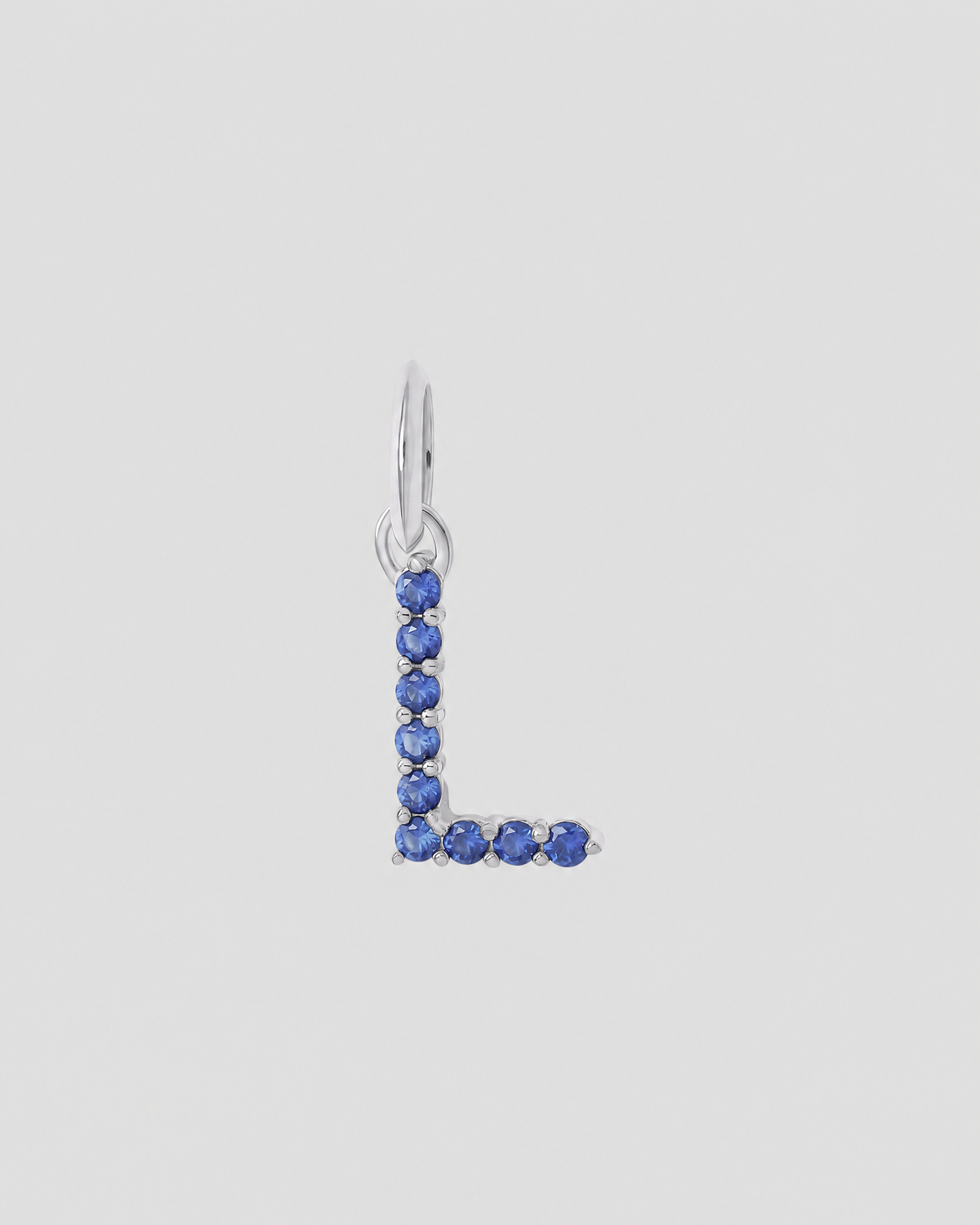 Medium Floating Sapphire Minimal Block Letter