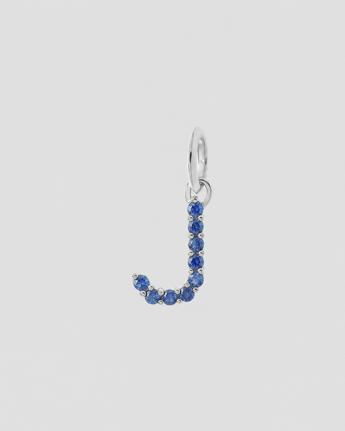 Medium Floating Sapphire Minimal Block Letter