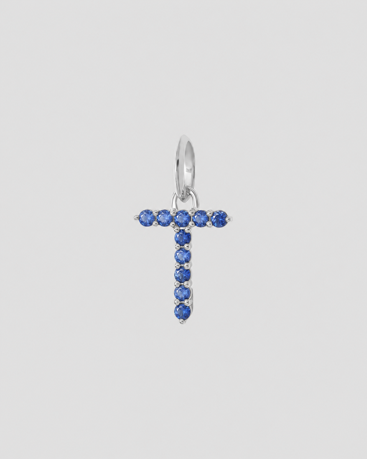 Medium Floating Sapphire Minimal Block Letter