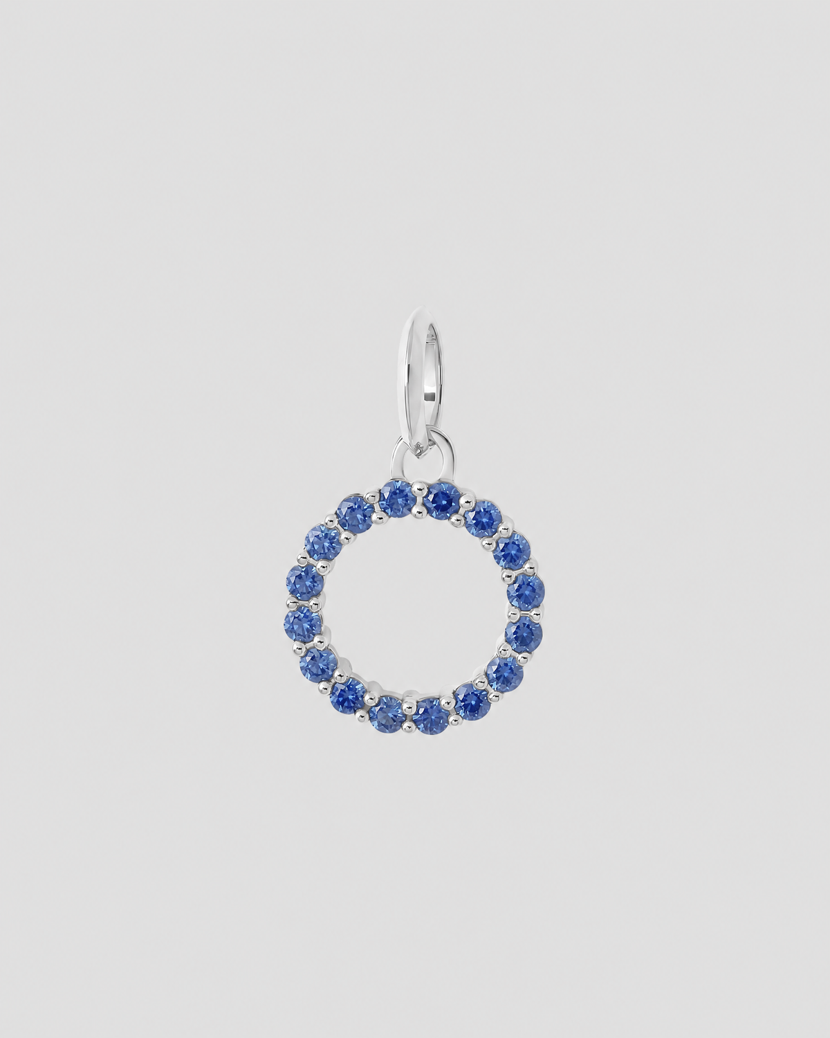 Medium Floating Sapphire Minimal Block Letter