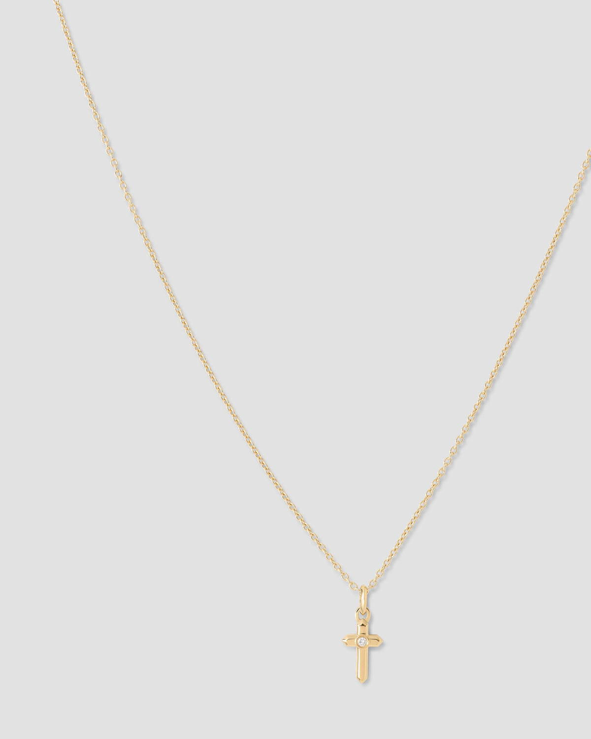 Cross Necklace gold charm - styled on model | necklace with charms
