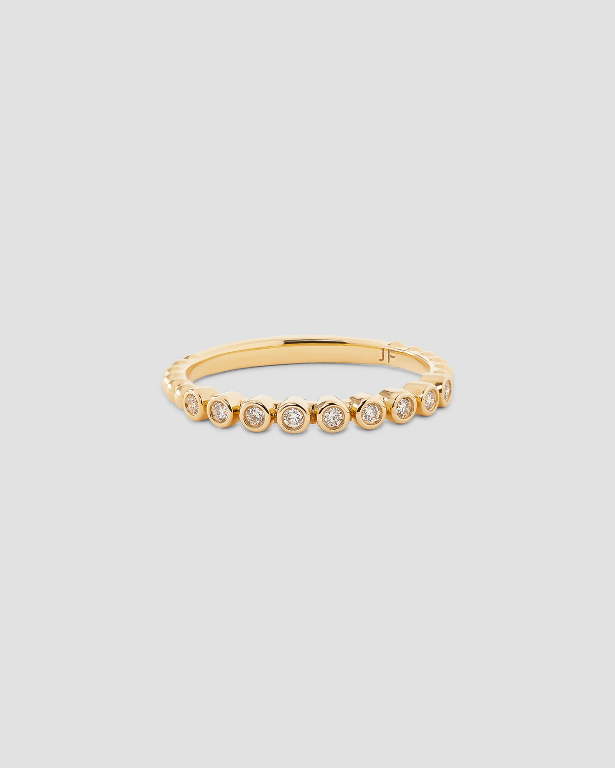 Round Diamond Bezel Ring gold ring - front view | round cut diamond ring