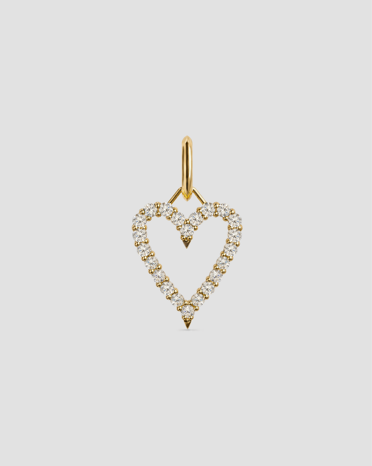 Floating Diamond Heart Charm