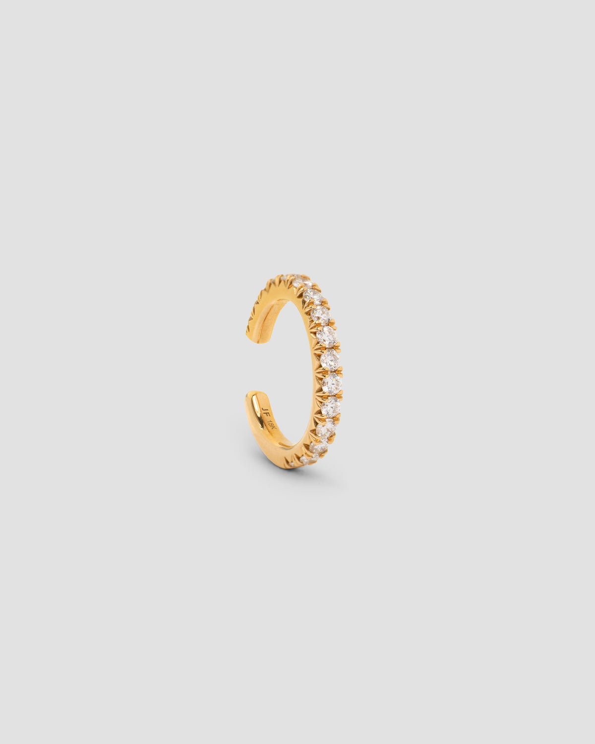 Pavé Diamond Ear Cuff in 18K Yellow Gold 18K gold earring - front view | diamond earrings for women