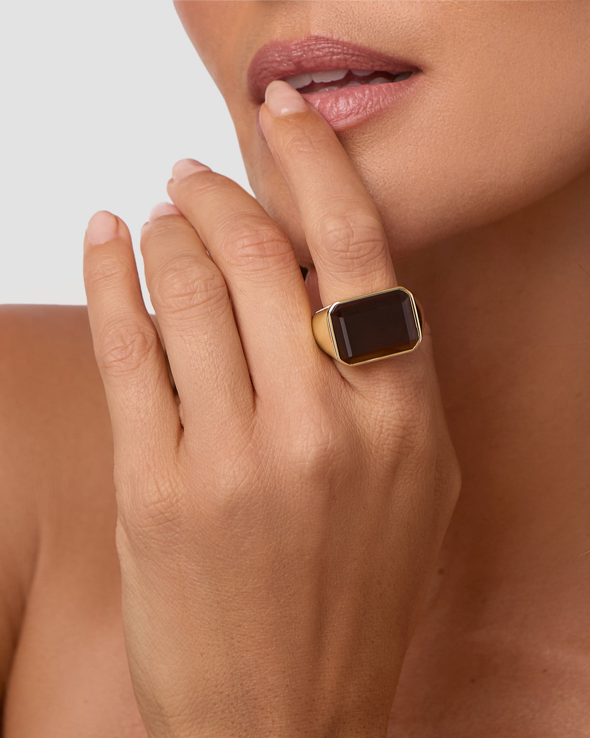 Semi-Precious Emerald Signet Ring