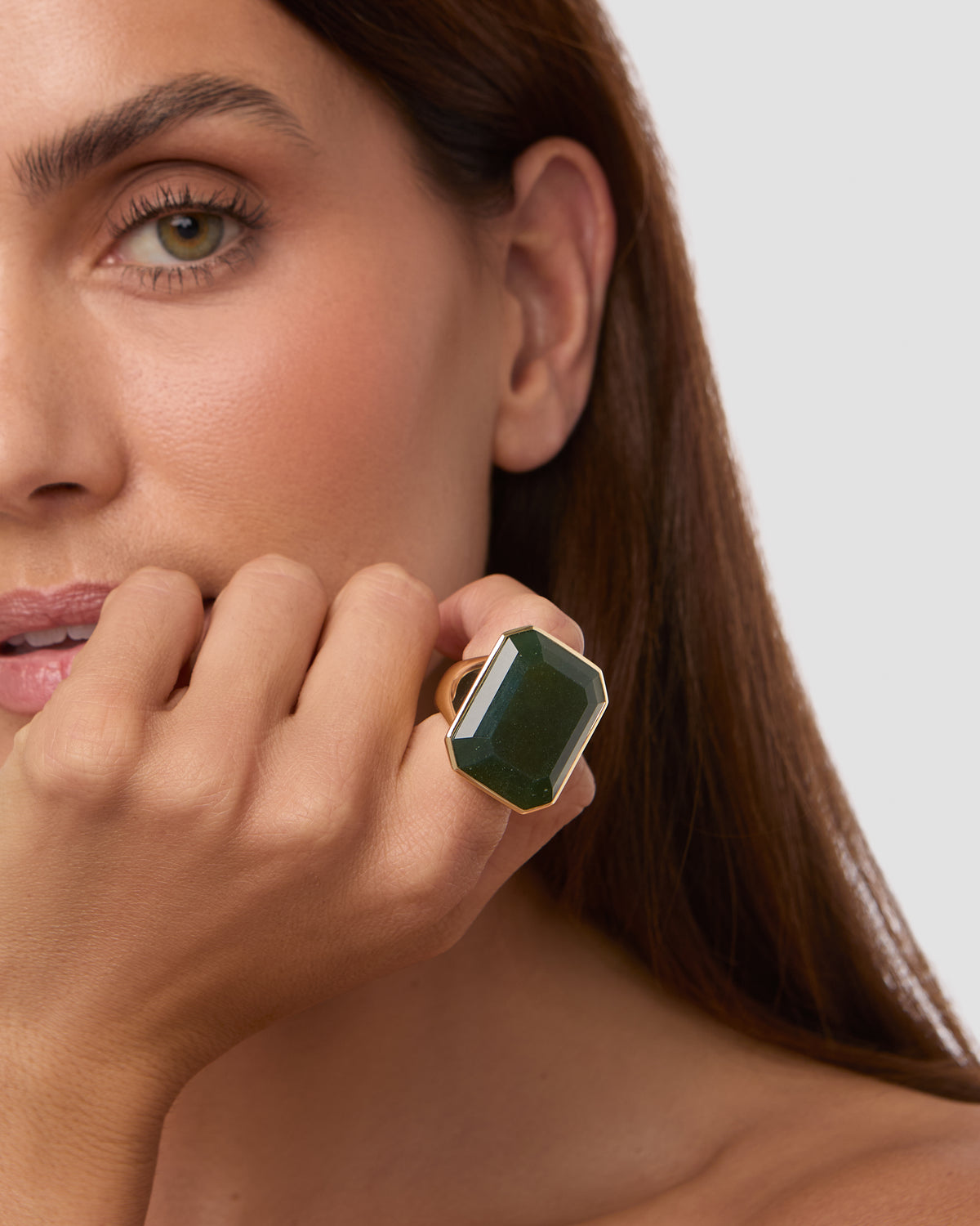 Semi-Precious Emerald Ring