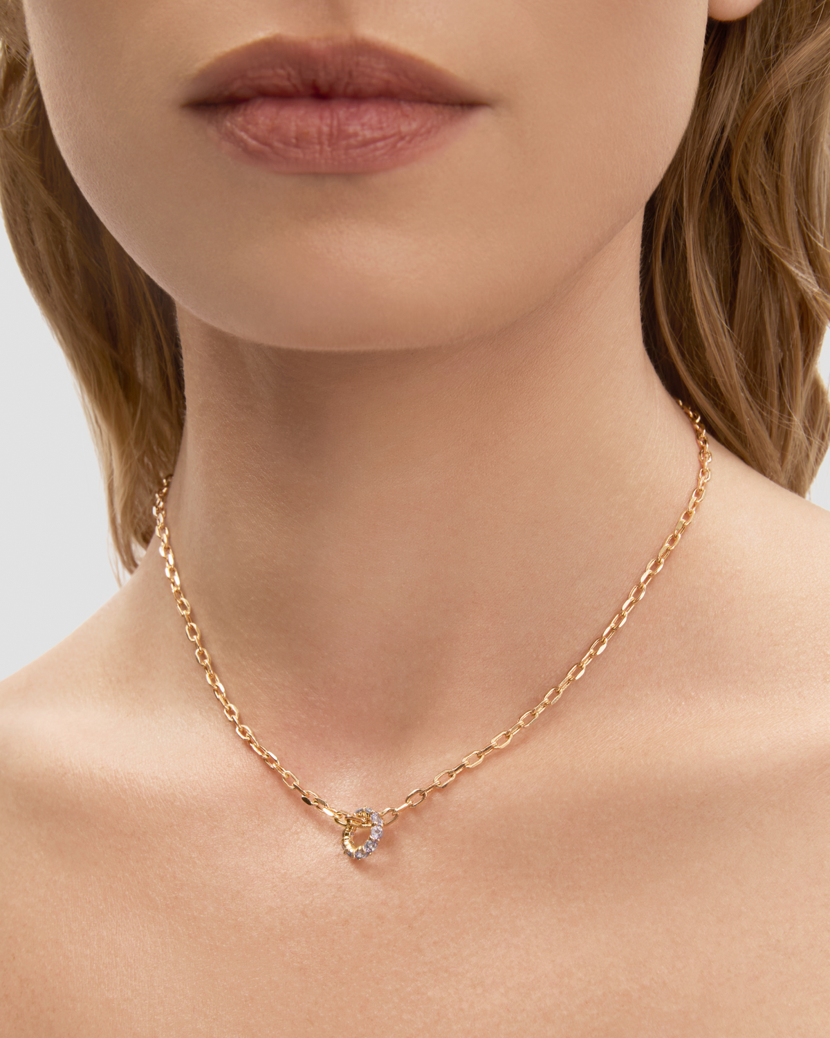 Eternity Bead charm - back view | gold charm necklace