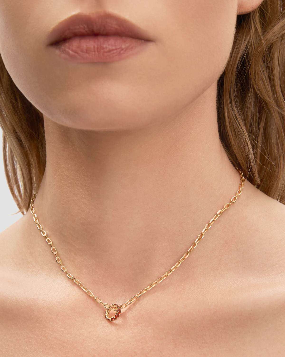 Eternity Bead charm - worn look | gold charm necklace