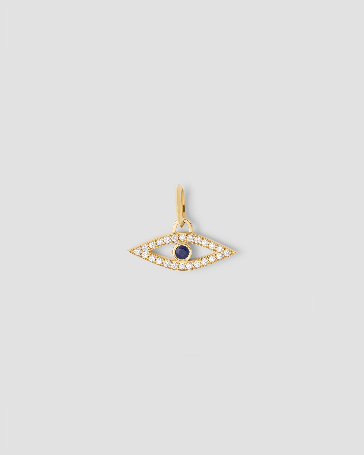 Evil Eye Charm in 18K Yellow Gold 18K gold charm - front view | necklace with charms