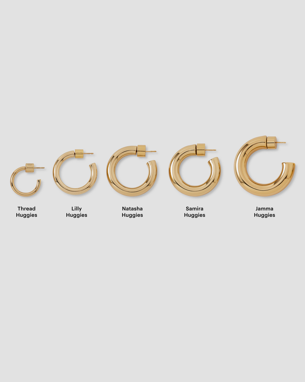 Jamma Huggies earring - styled on model | gold huggie earrings