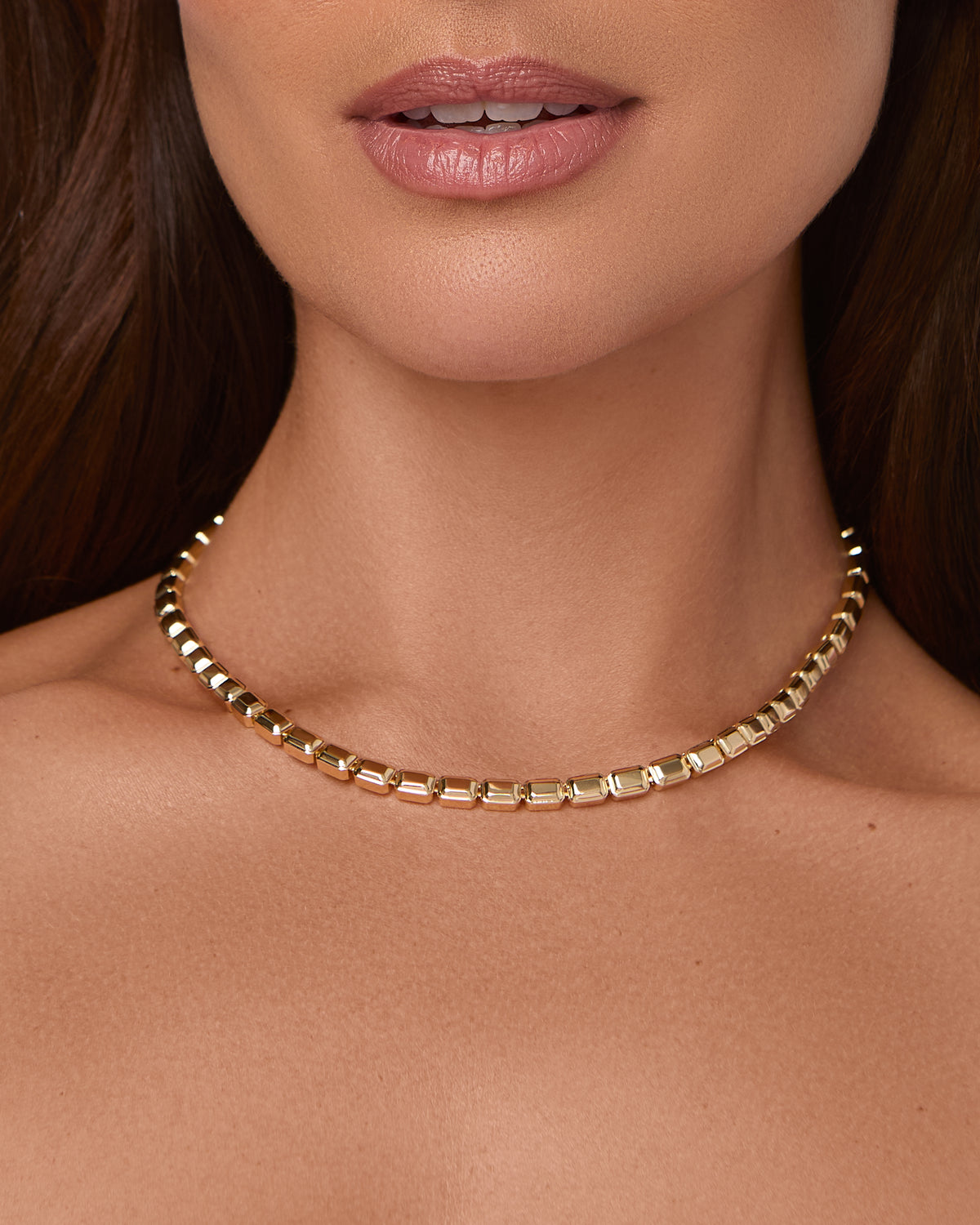 Small Metal Emerald Necklace