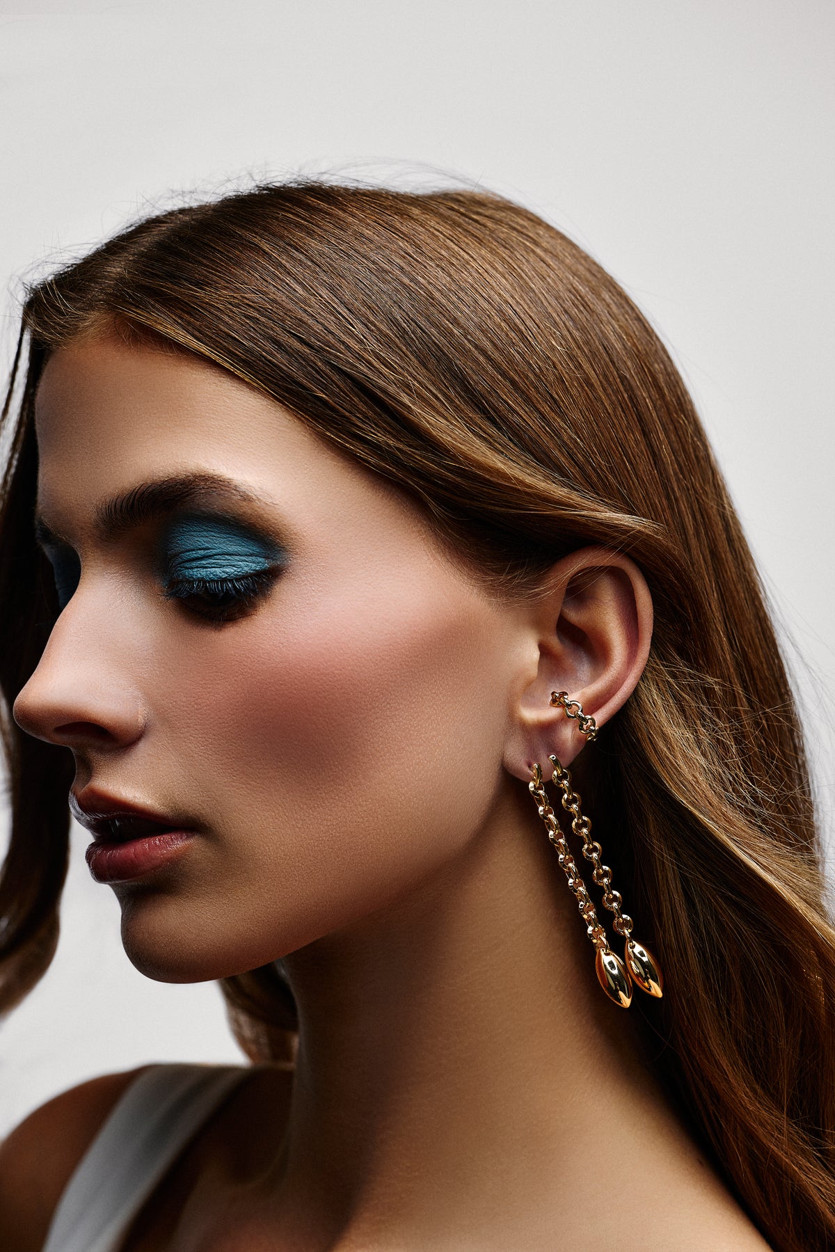 KDH Drop Earrings earring - alternate angle | 14k gold earrings