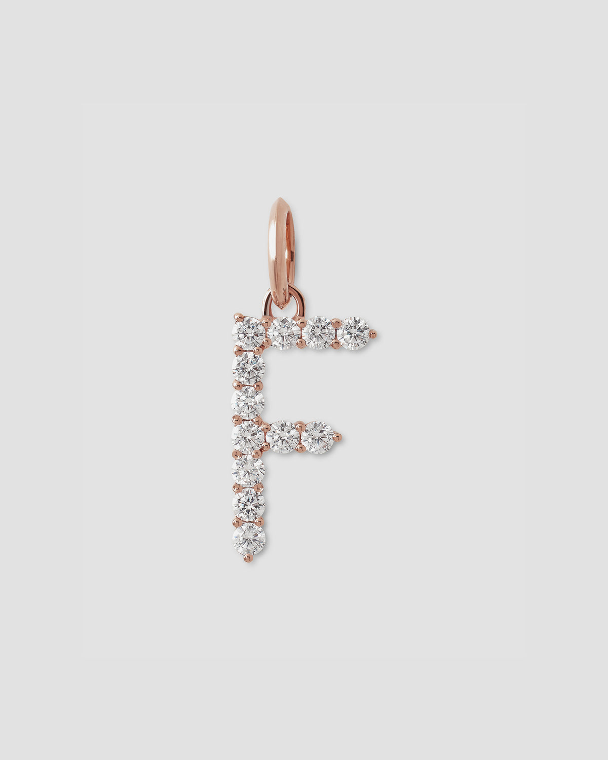 Large Floating Diamond Minimal Block Letter charm - worn look | gold charm necklace