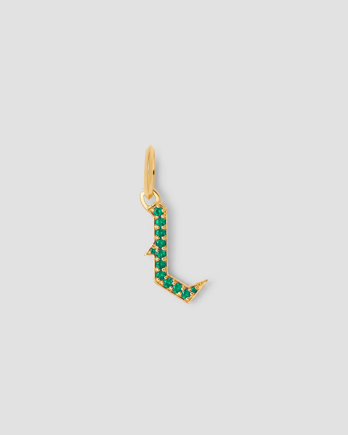 Capital Gothic Letter Charm with Pavé Gemstones