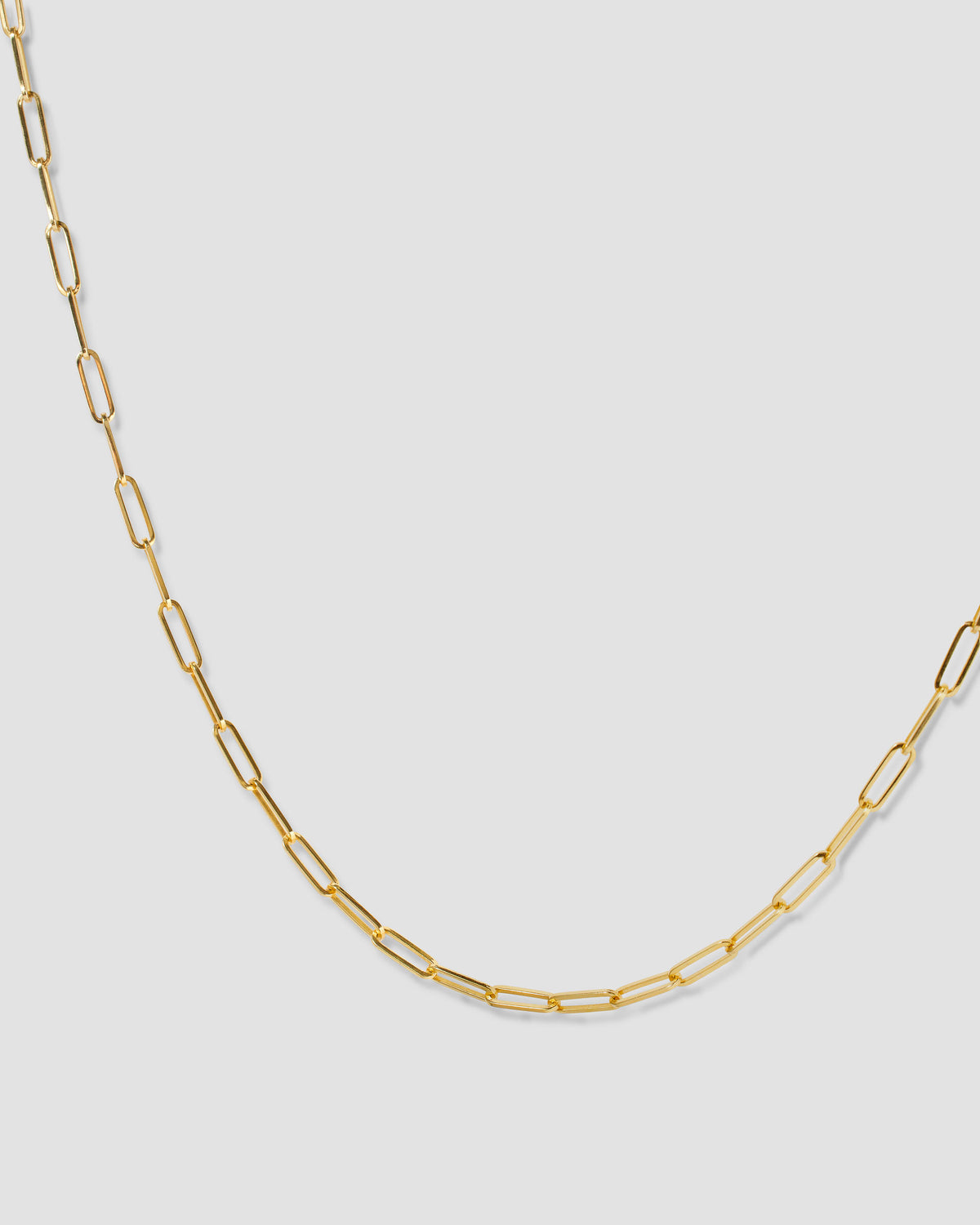 Long Link Chain in 18K Yellow Gold necklace - front view | 18k gold chain
