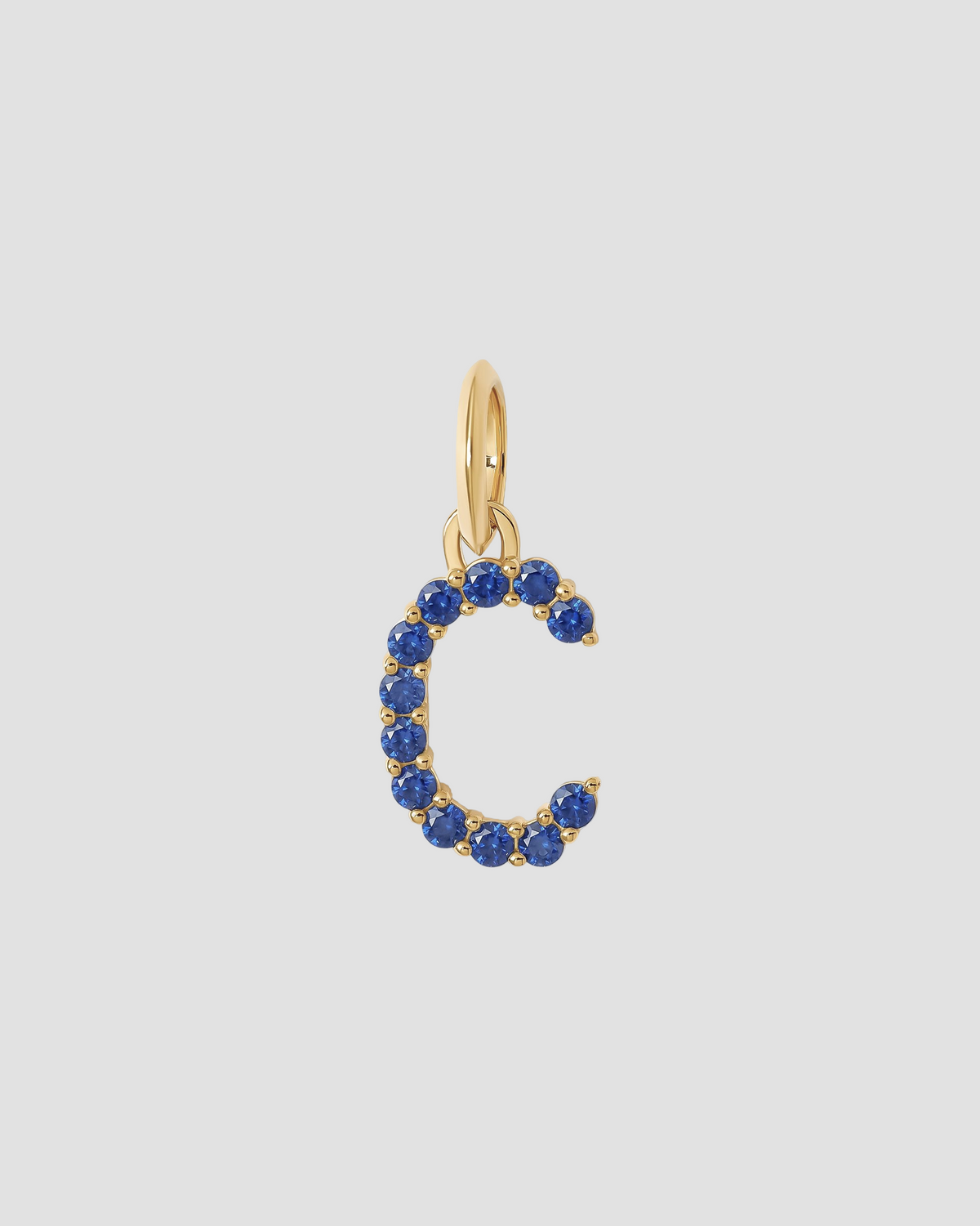Medium Floating Sapphire Minimal Block Letter
