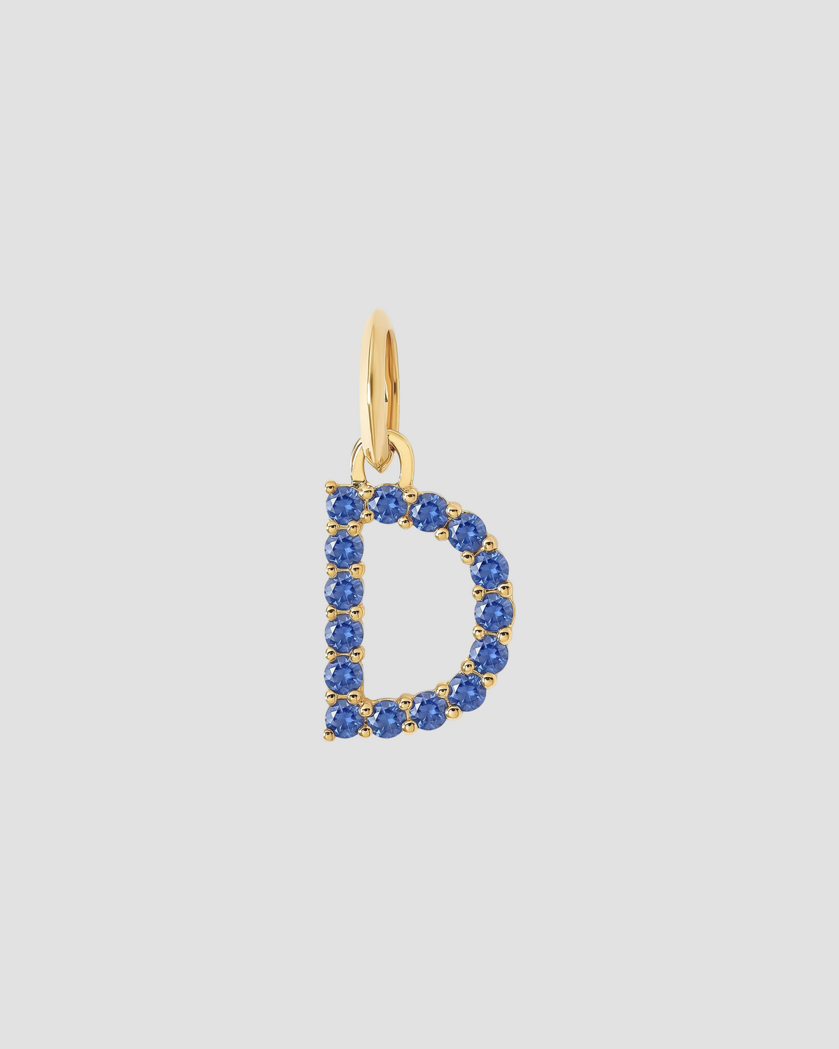 Medium Floating Sapphire Minimal Block Letter