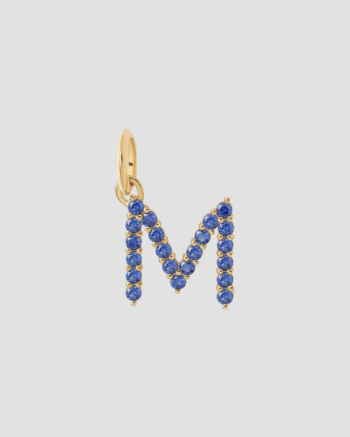 Medium Floating Sapphire Minimal Block Letter