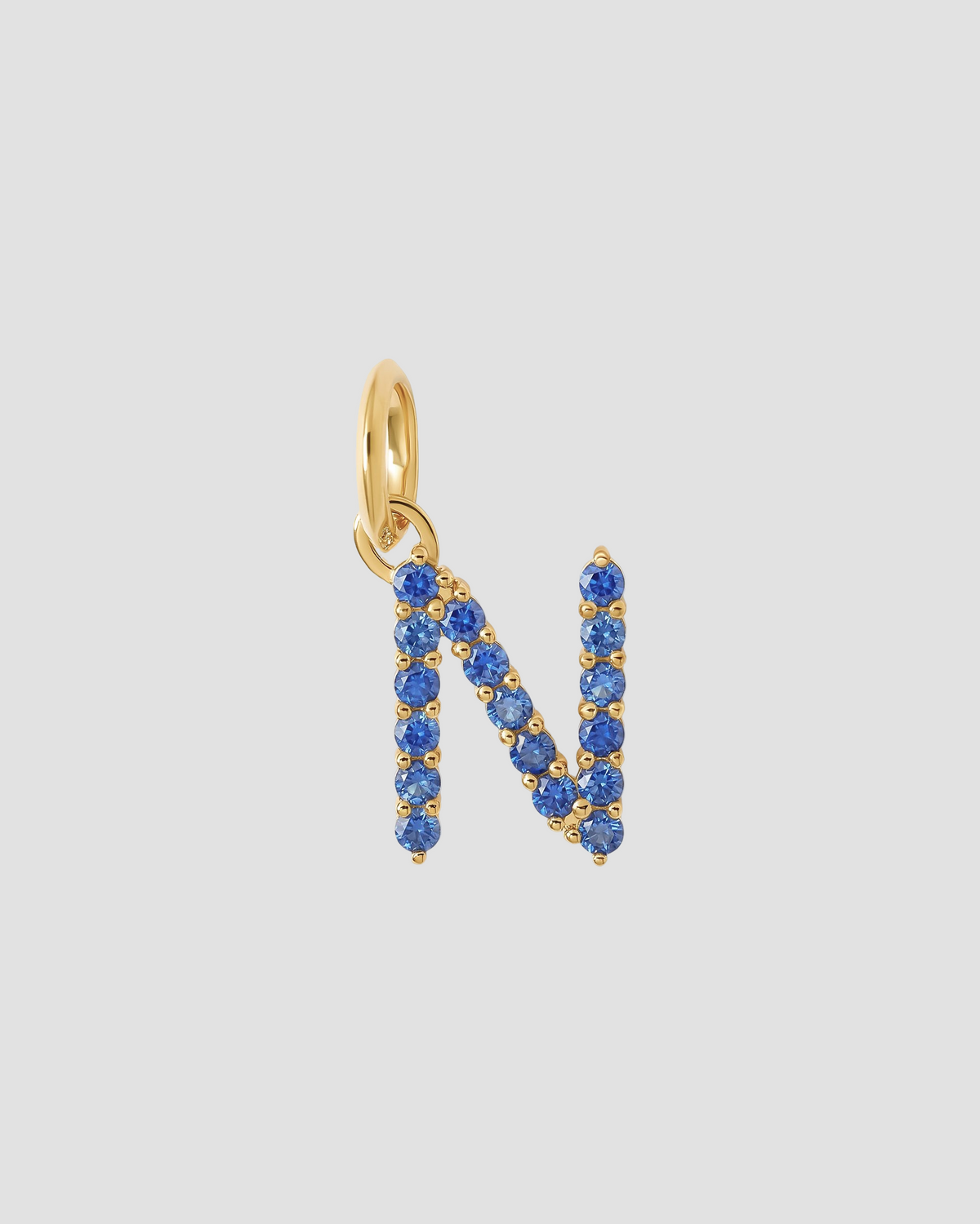 Medium Floating Sapphire Minimal Block Letter