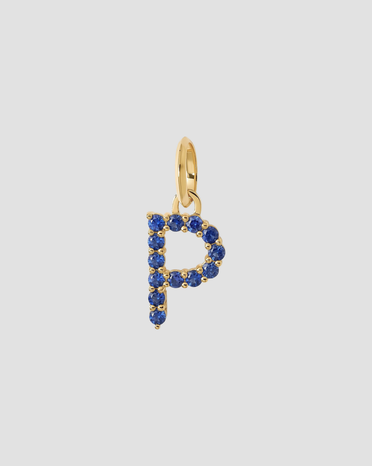 Medium Floating Sapphire Minimal Block Letter