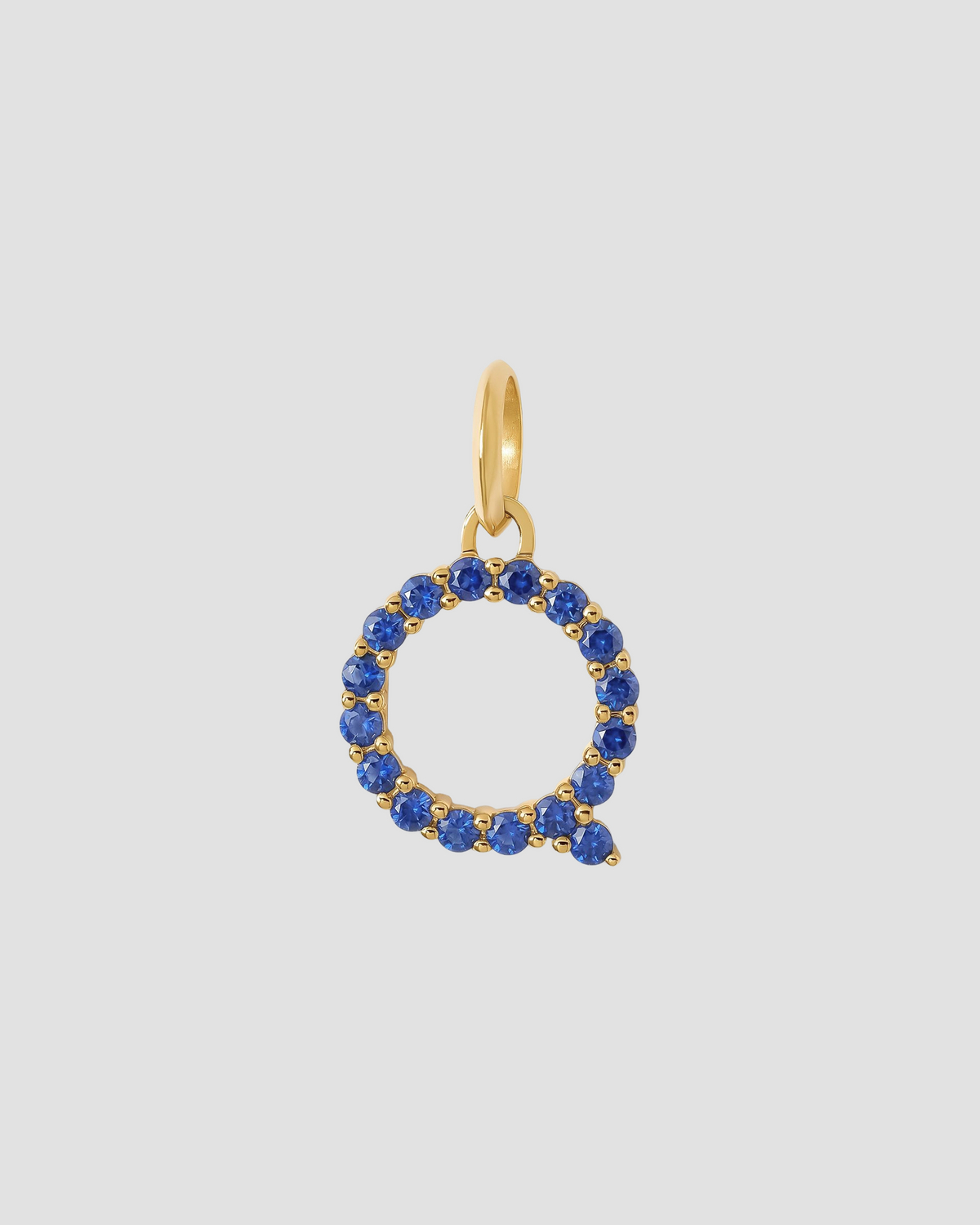 Medium Floating Sapphire Minimal Block Letter