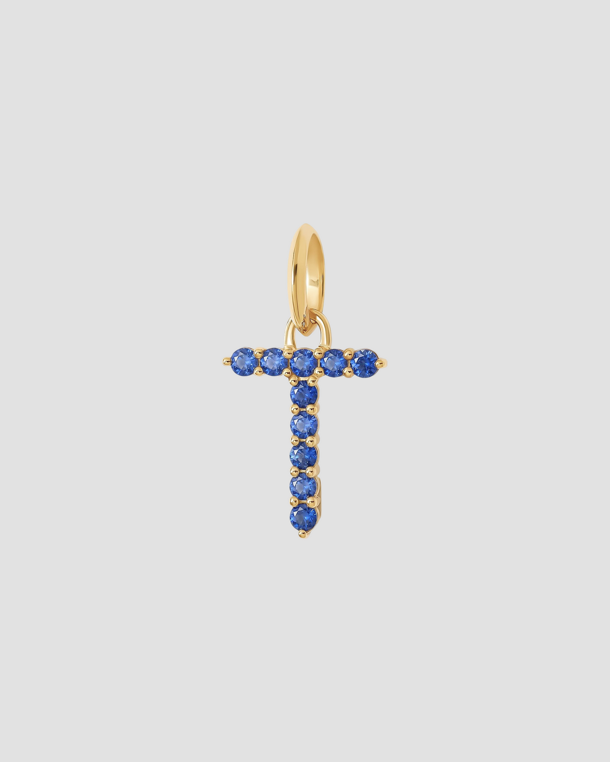 Medium Floating Sapphire Minimal Block Letter