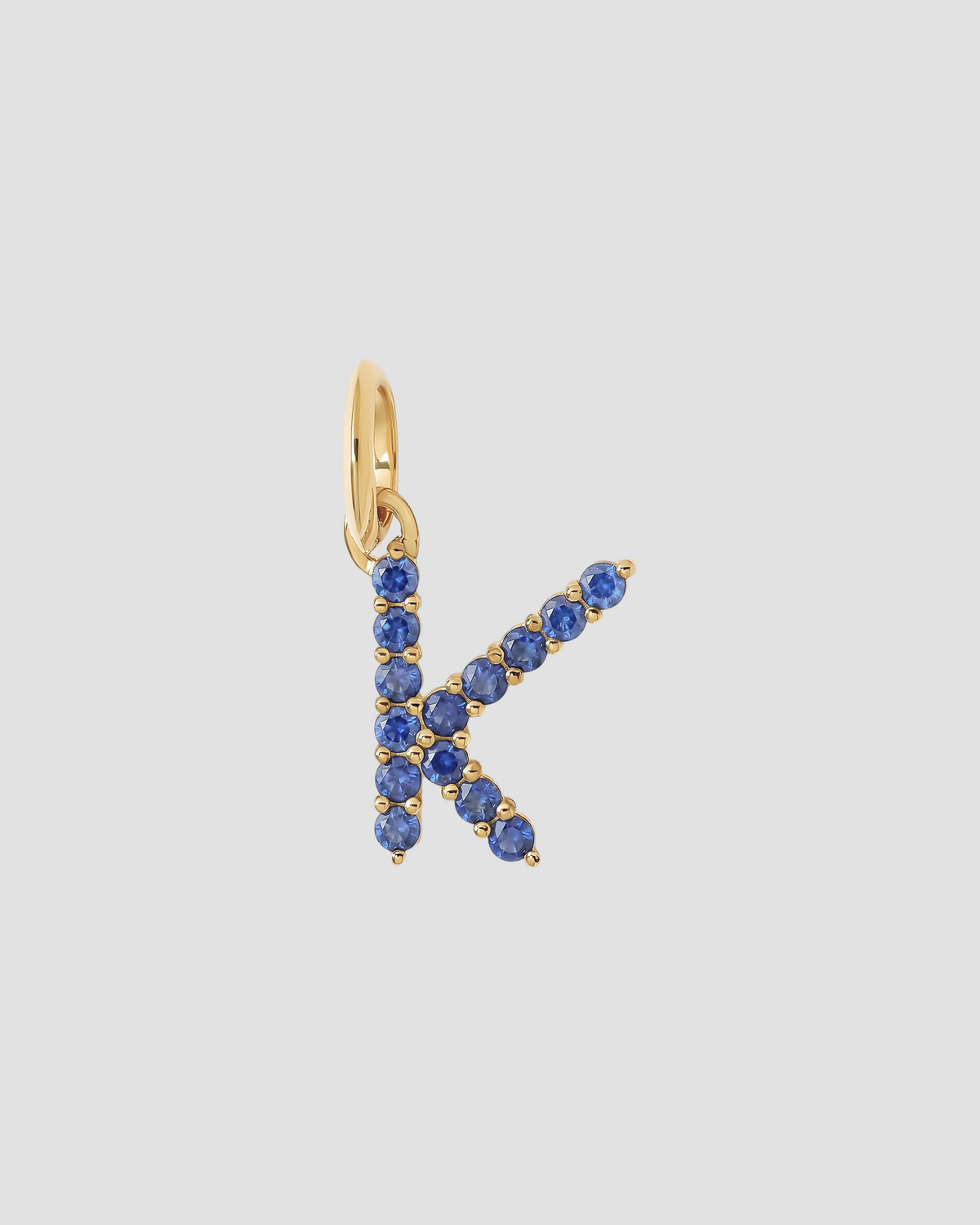 Medium Floating Sapphire Minimal Block Letter