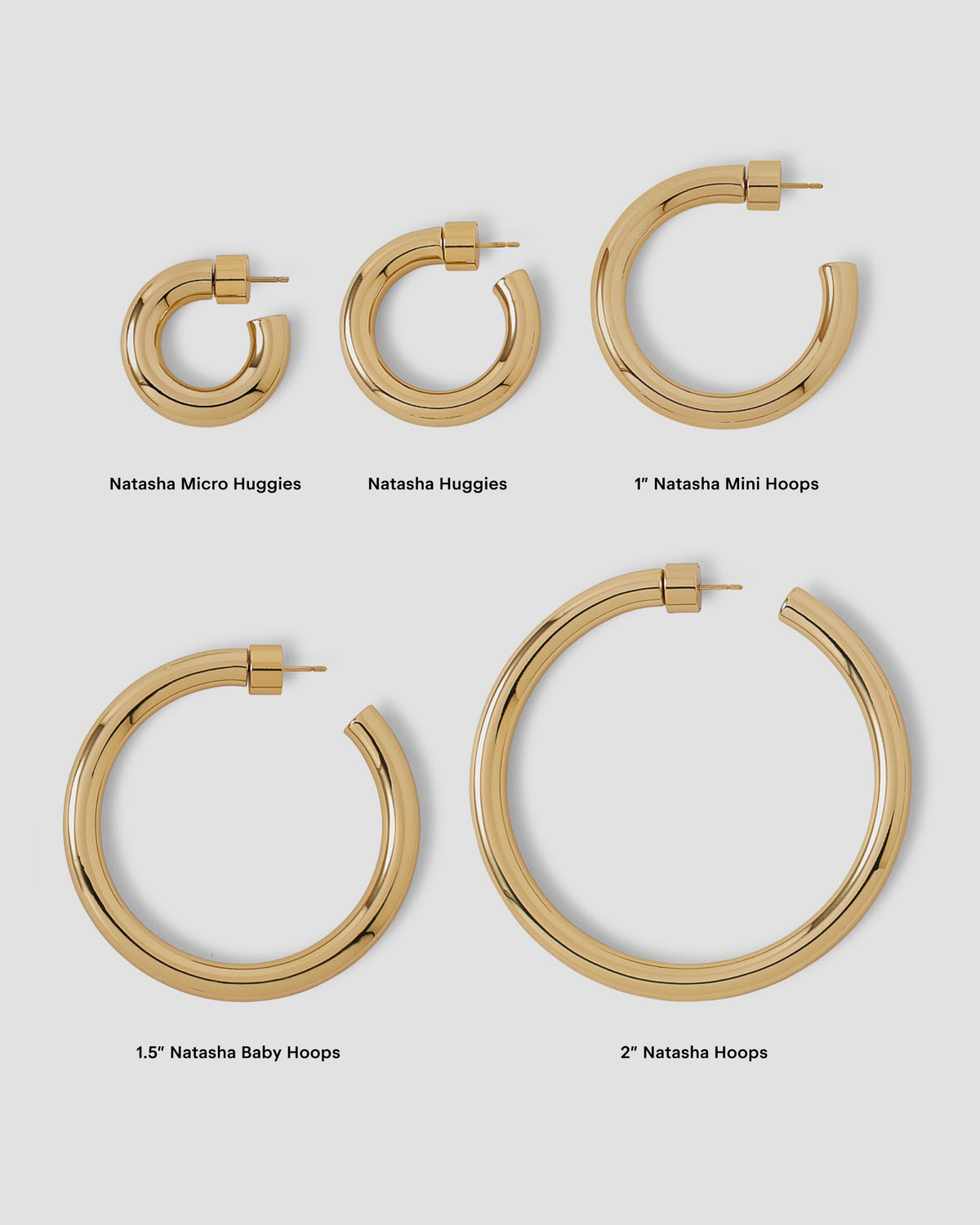 Natasha Micro Huggies earring - side view | gold huggie earrings