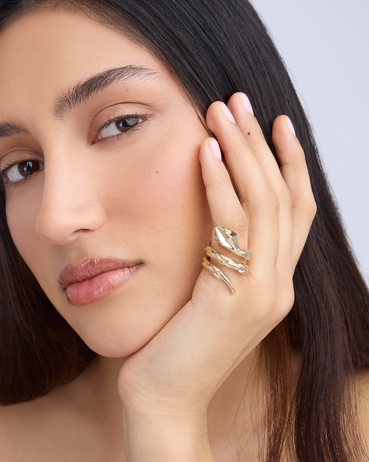 Snake Ring - close-up detail | womens gold rings