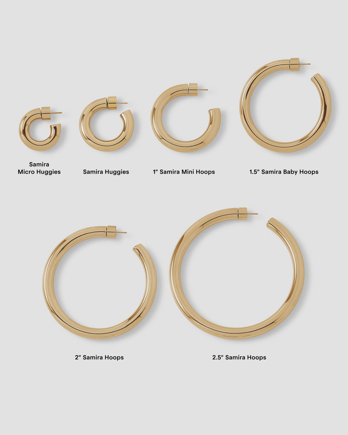 Samira Micro Huggies earring - styled on model | gold huggie earrings