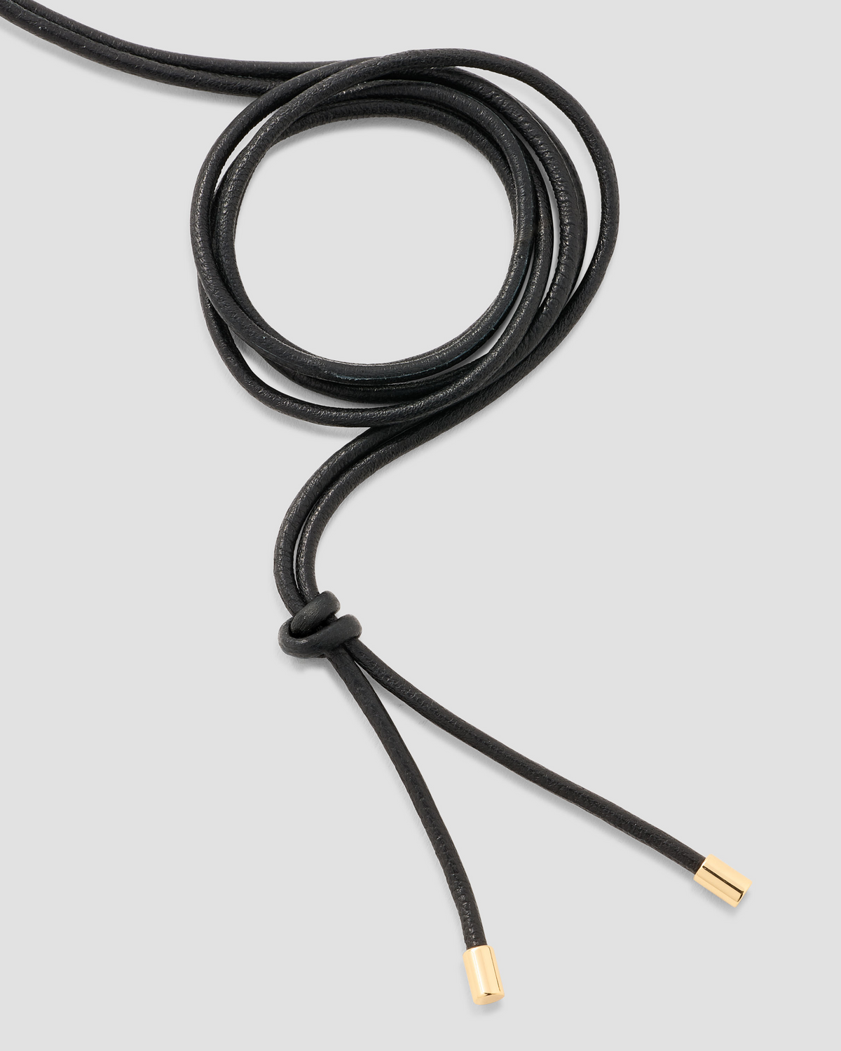 Semi-Precious Dagger Leather Cord Necklace necklace - side view | women's gold necklace