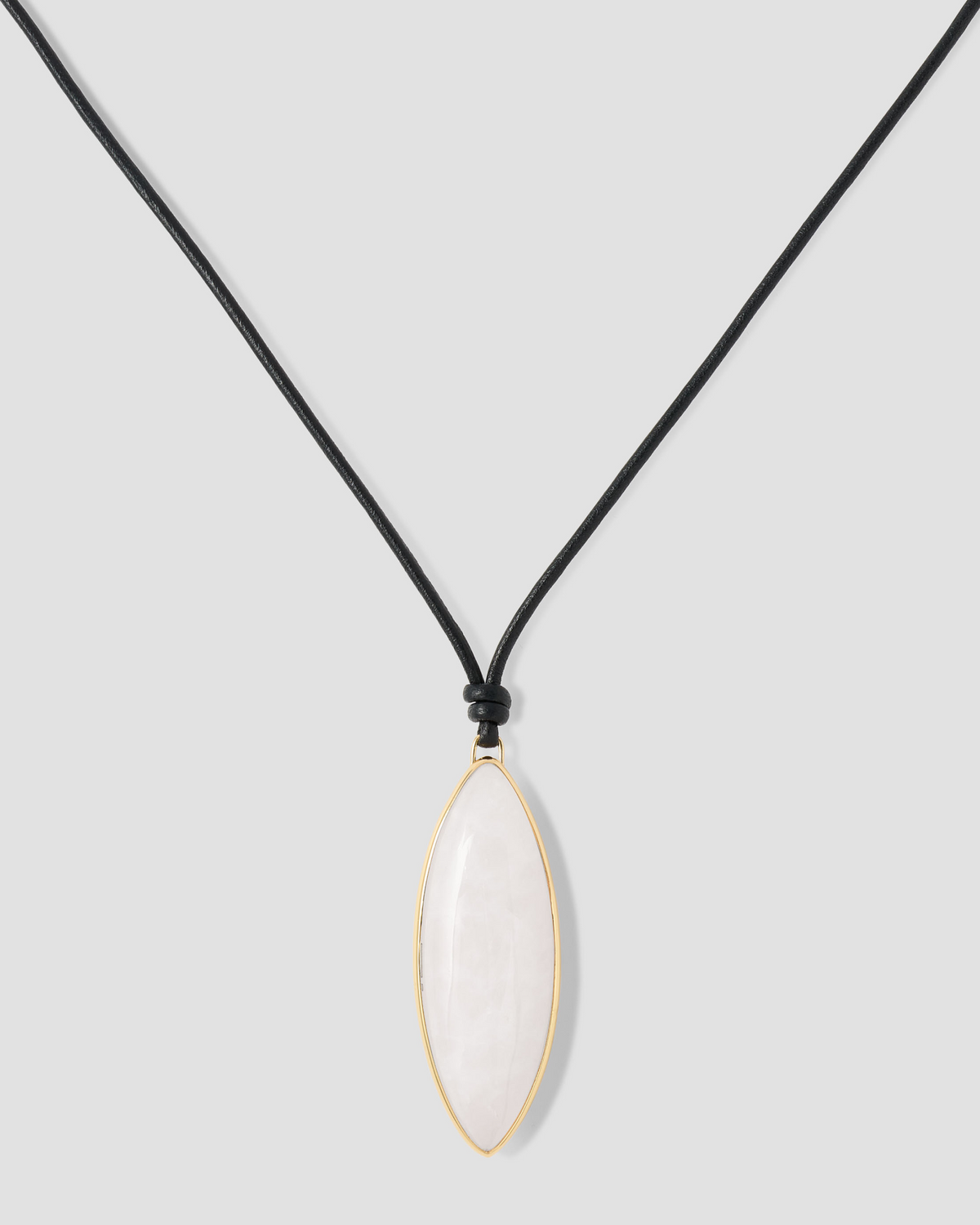 Semi-Precious Dagger Leather Cord Necklace necklace - alternate angle | women's gold necklace