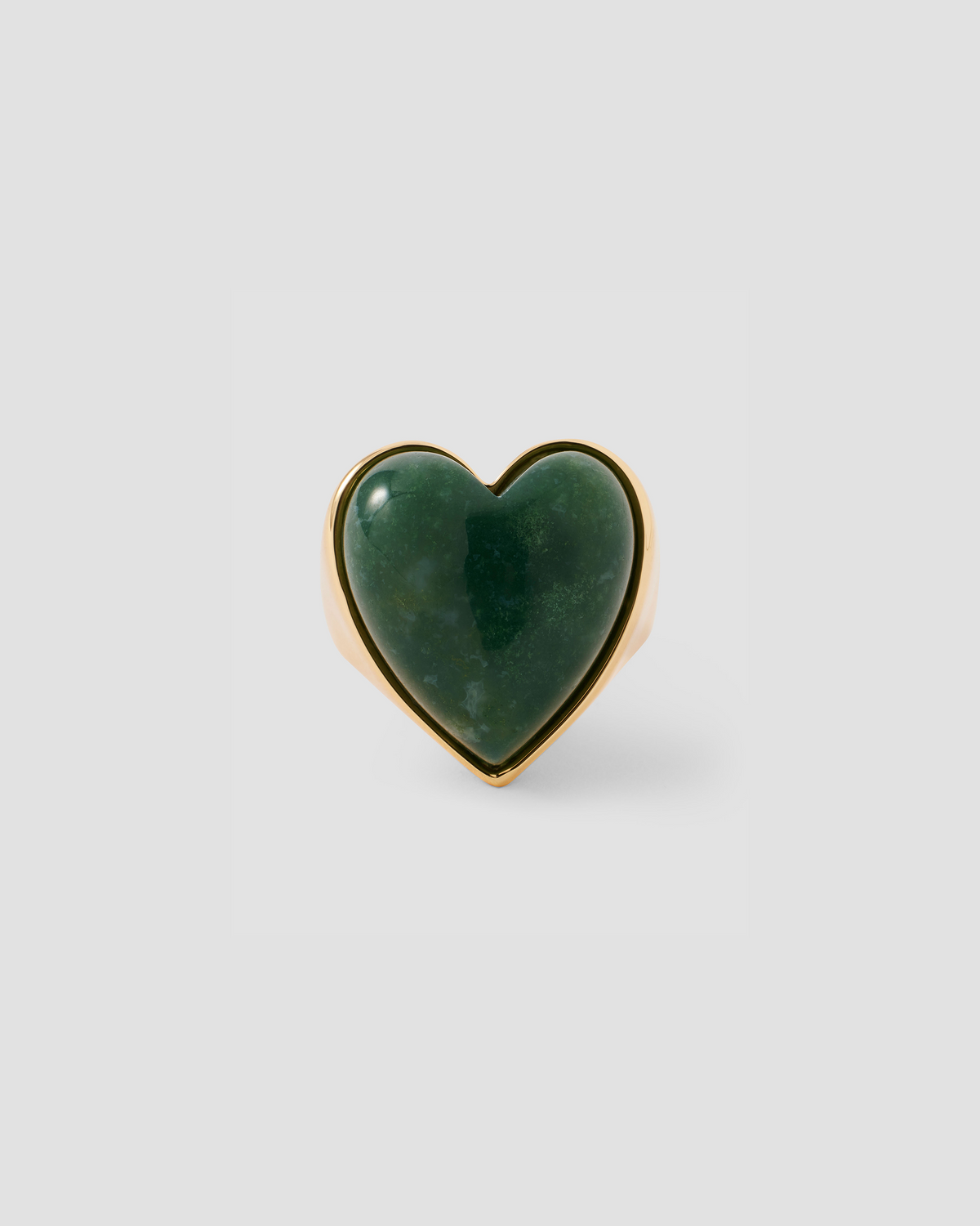 Semi-Precious Heart Pinky Ring ring - close-up detail | 14k gold rings
