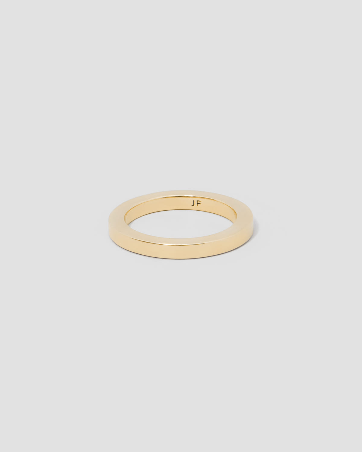 3mm Square Ring in 18k Yellow Gold ring - front view | 14k gold rings