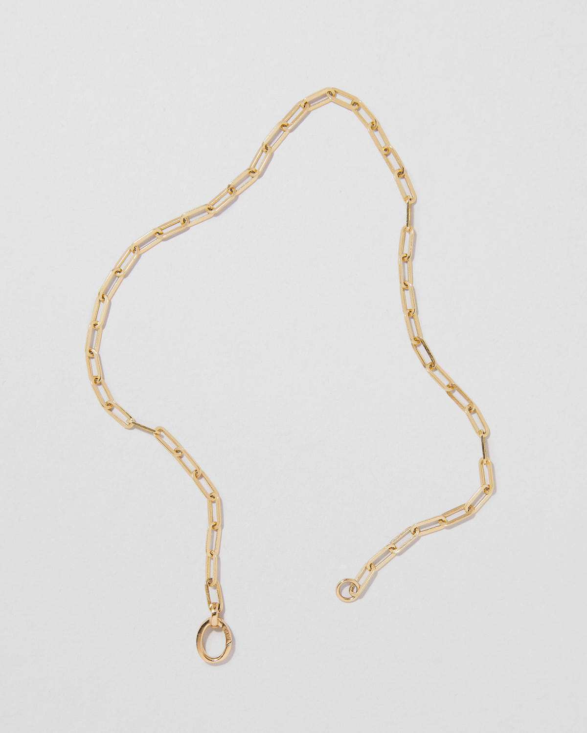 Small Long Link Chain Anklet gold anklet - front view | fine jewelry