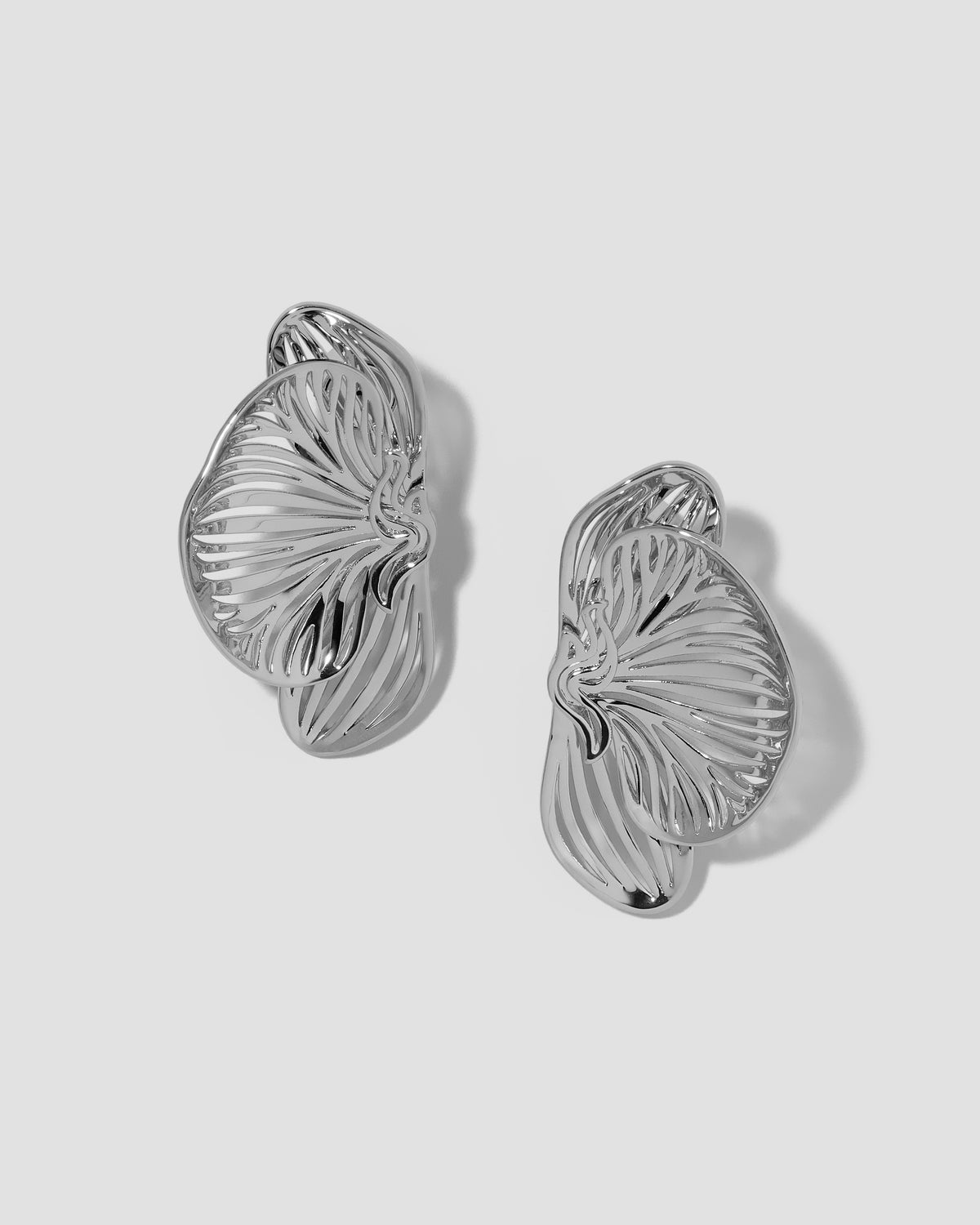 Small Orchid Earrings earring - side view | womens gold earrings