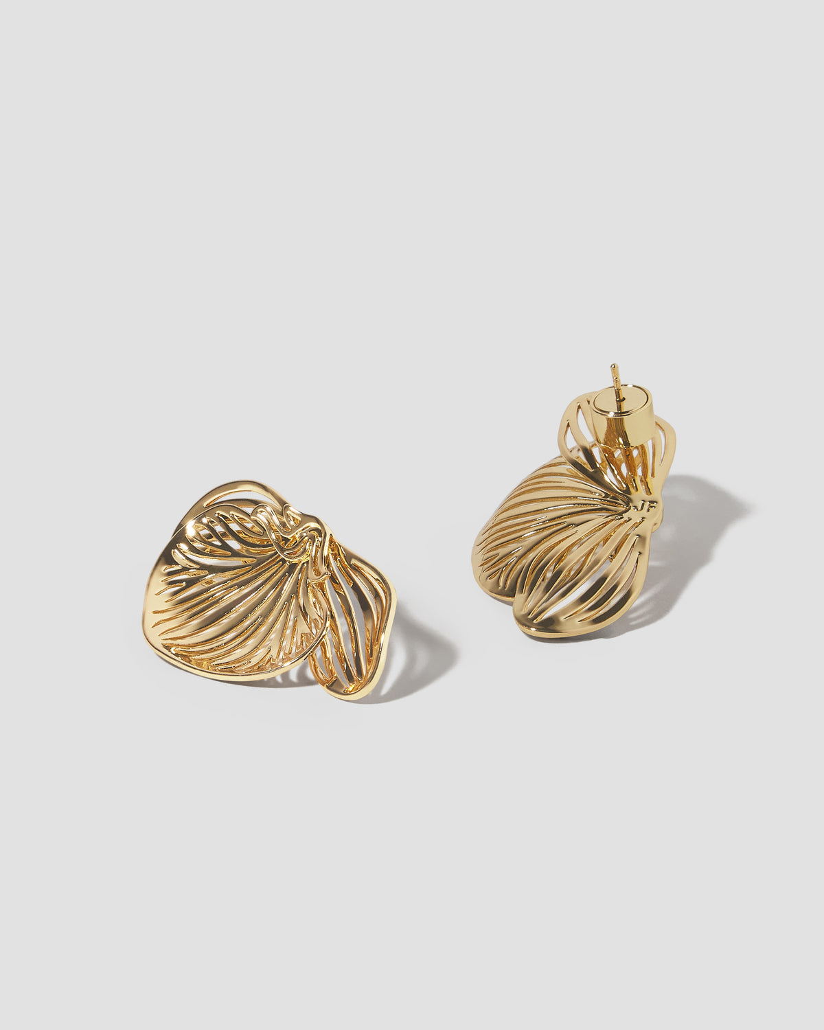 Small Orchid Earrings earring - styled on model | womens gold earrings