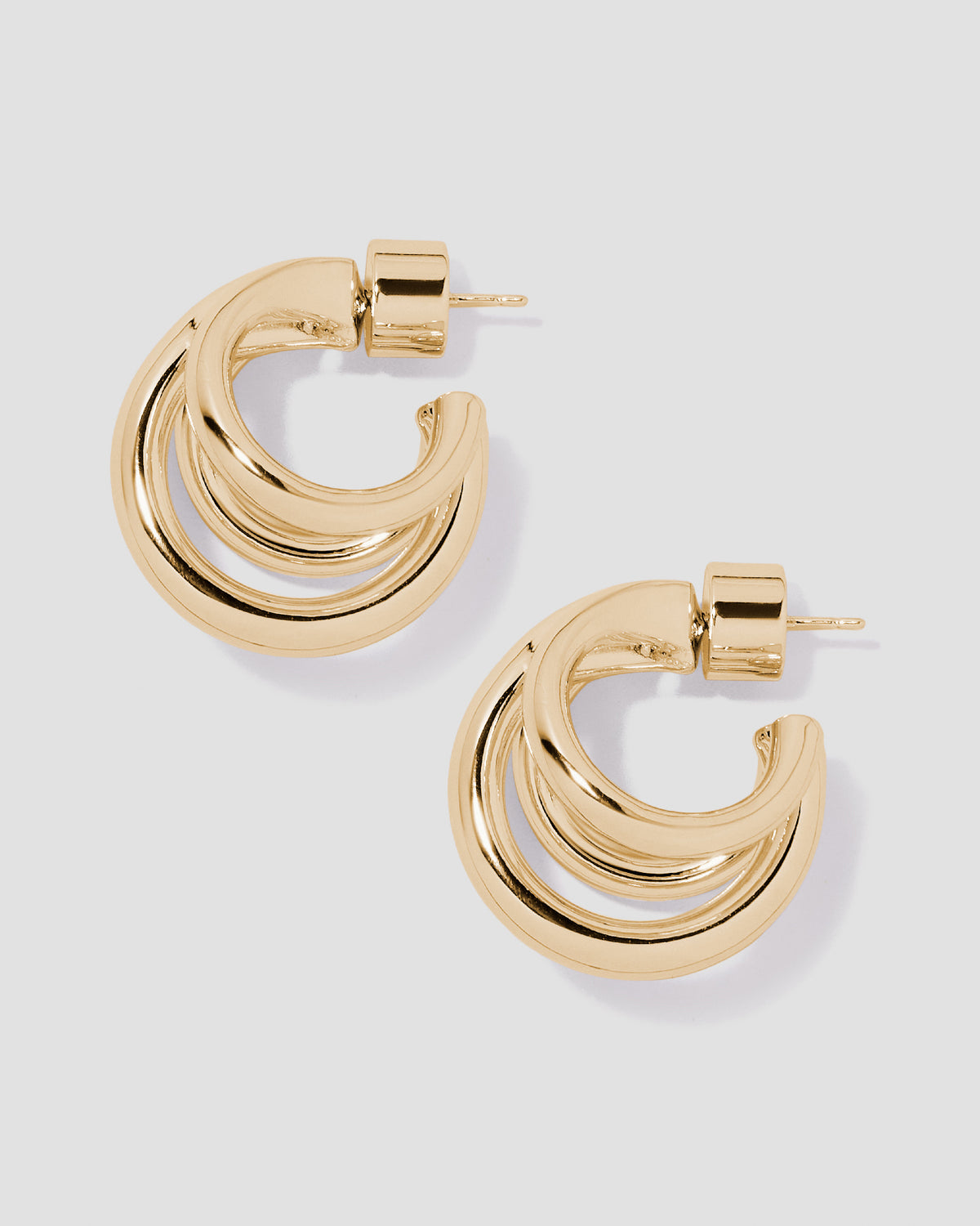 Triple Lilly Huggies earring - worn look | gold huggie earrings