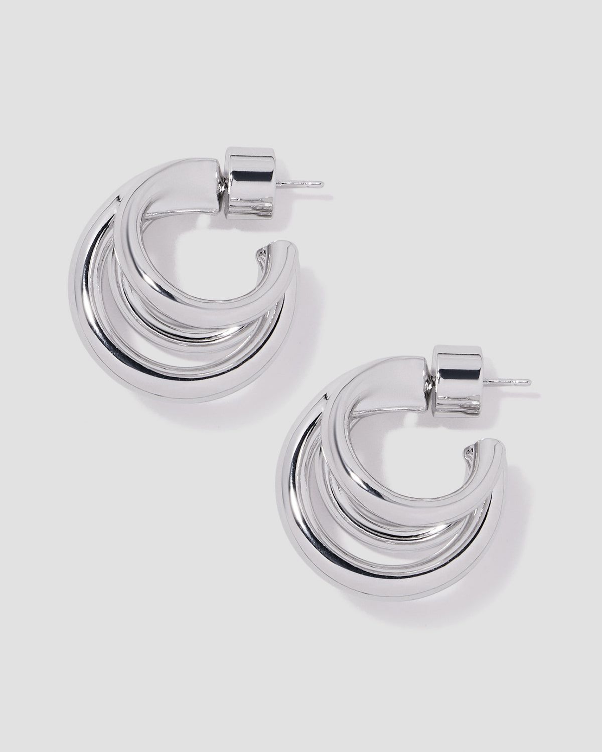 Triple Lilly Huggies earring - front view | gold huggie earrings
