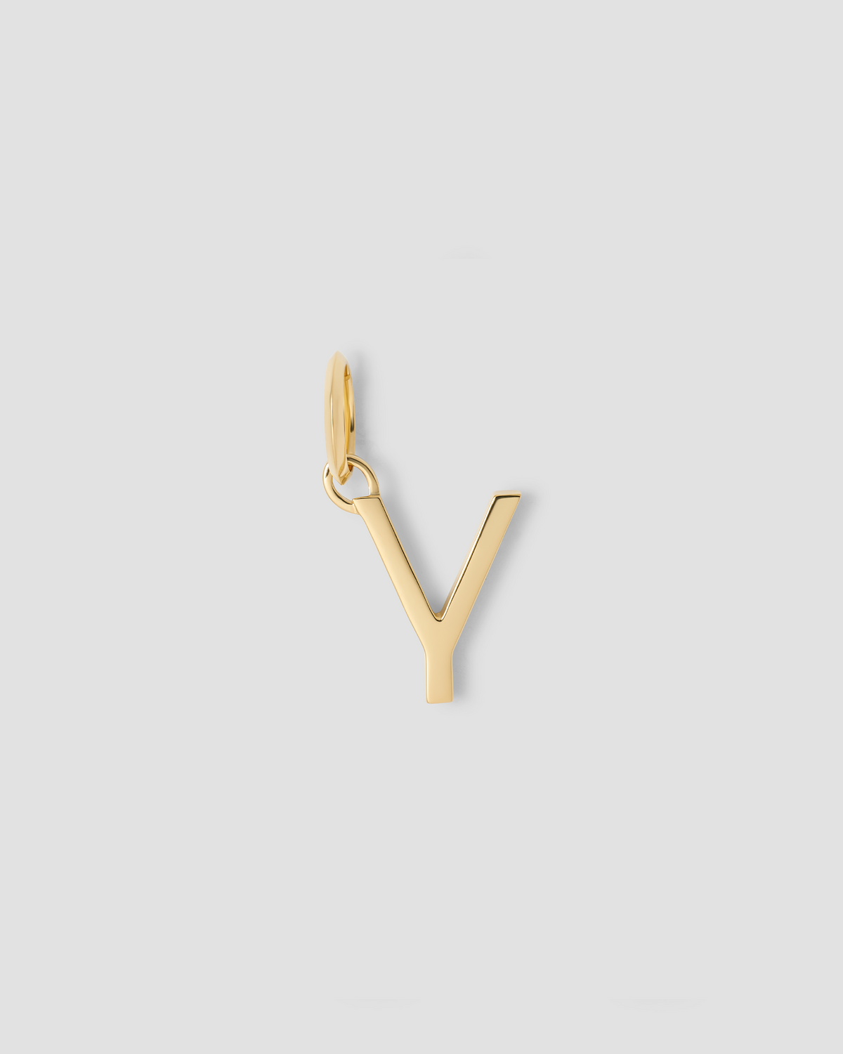 Minimal Block Letter Charm in 14K Yellow gold charm - back view | custom charm necklace