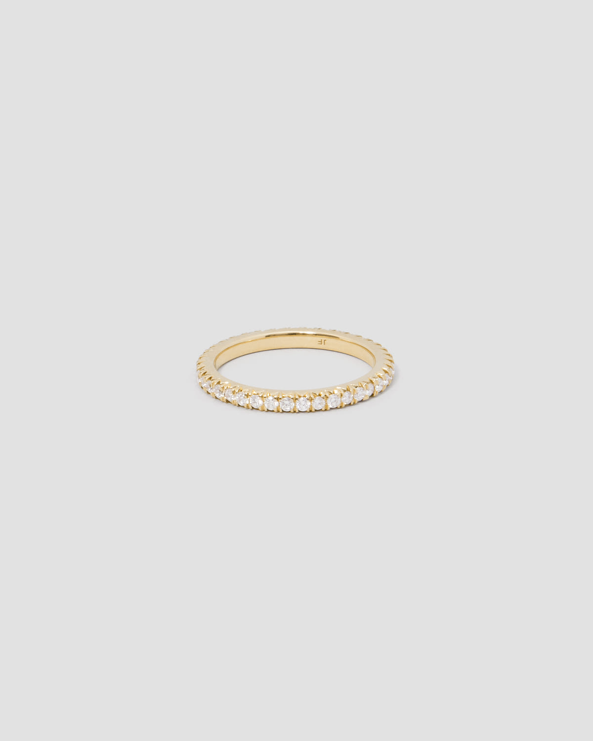 Diamond Eternity Wedding Band in 18K Yellow Gold ring - front view | womens gold wedding ring with diamonds