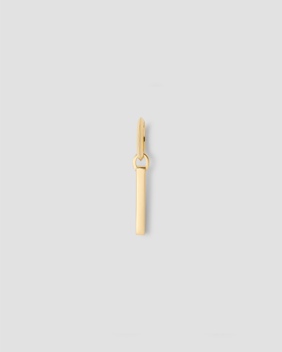 Minimal Block Letter Charm in 14K Yellow gold charm - back view | custom charm necklace
