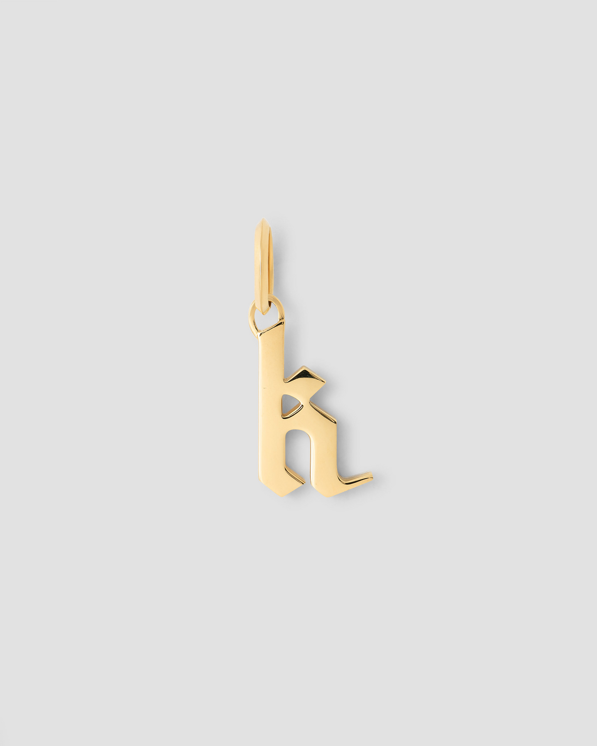 Lower Case Gothic Letter Charm in 14K Yellow Gold 14K gold charm - front view | charm necklaces
